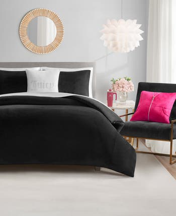 Black Velour Comforter Set
