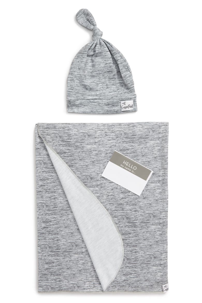 Welcome Baby Hat & Swaddle Set, Main, color, ASHER