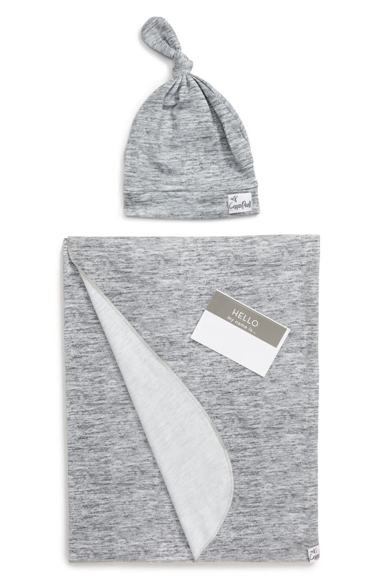 Copper Pearl Welcome Baby Hat & Swaddle Set, Main, color, 