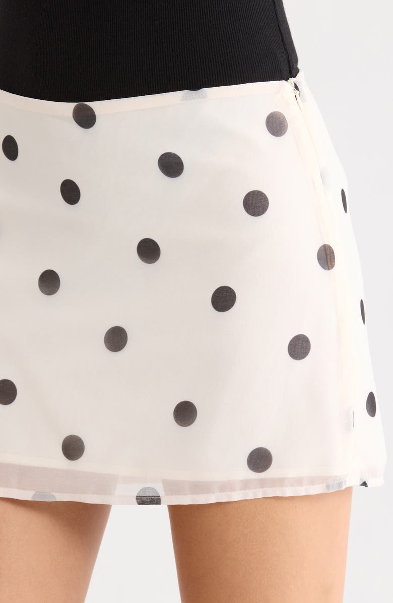 Princess Polly Adelaida Polka Dot Miniskirt, Alternate, color, Cream Polka