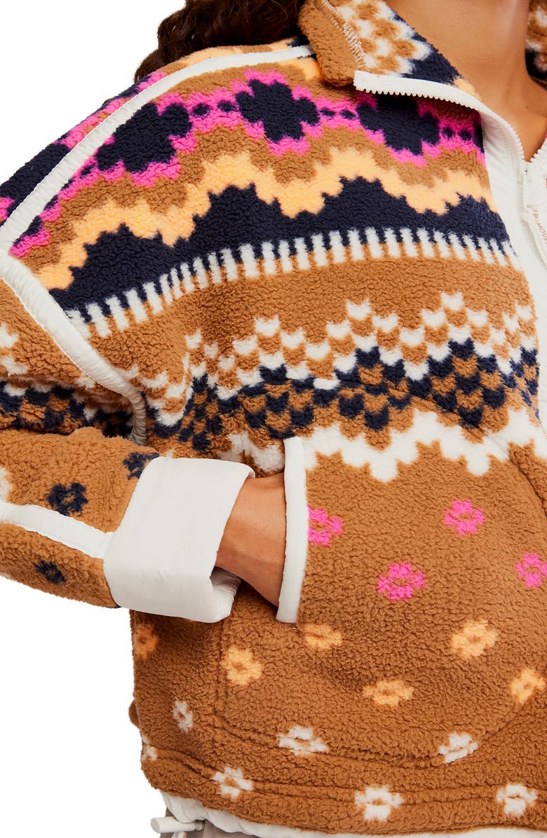 Free People Mountain High Quarter Zip, Alternate, color, Isle Knit Twig Combo