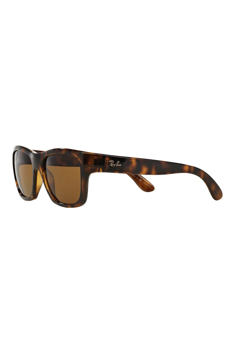 'Square Glam' 53mm Polarized Sunglasses, Alternate, color, LIGHT HAVANA / POLAR BROWN