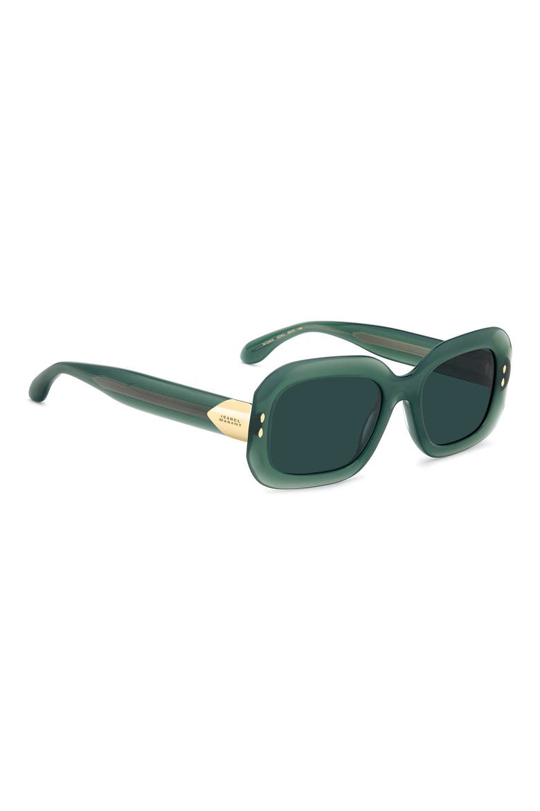 53mm Rectangular Sunglasses, Alternate, color, GREEN/ BLUE