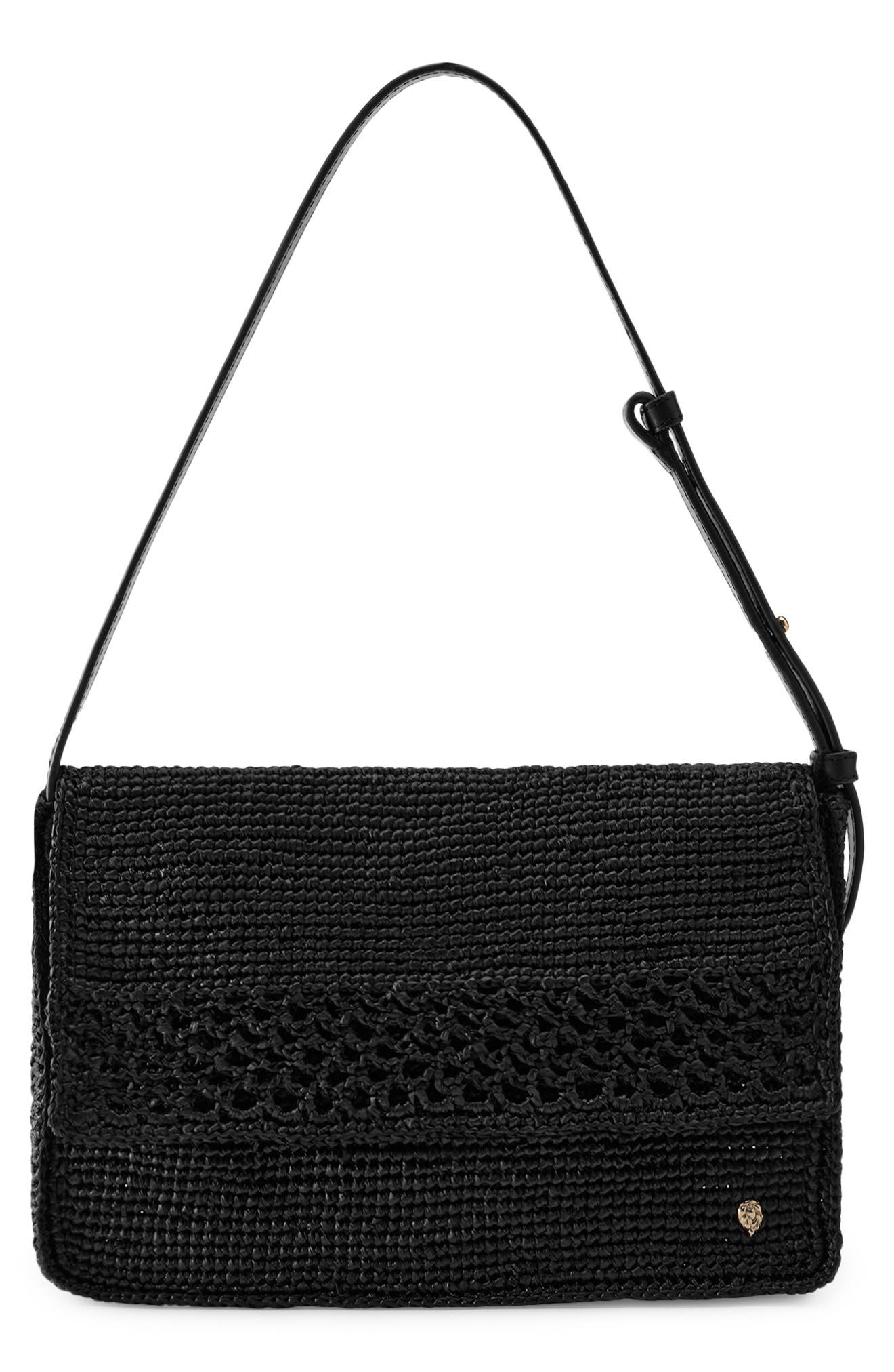 Helen Kaminski Poppy Crochet Raffia Shoulder Bag, Main, color, 