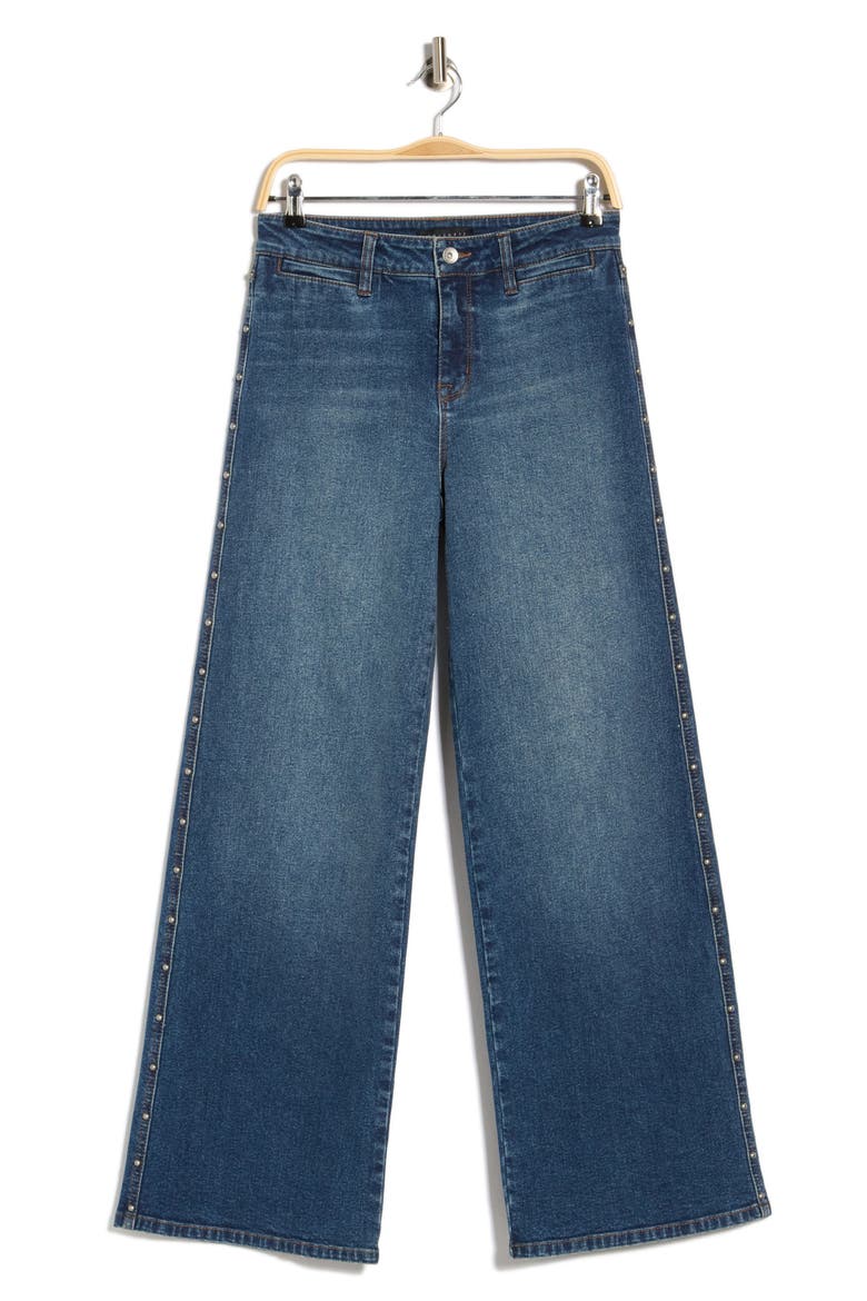 Studded Wide Leg Jeans, Alternate, color, REWIND BLUE