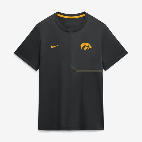 Men's Nike Black Iowa Hawkeyes 2026 Sideline UV Dri-FIT Coaches Shirt