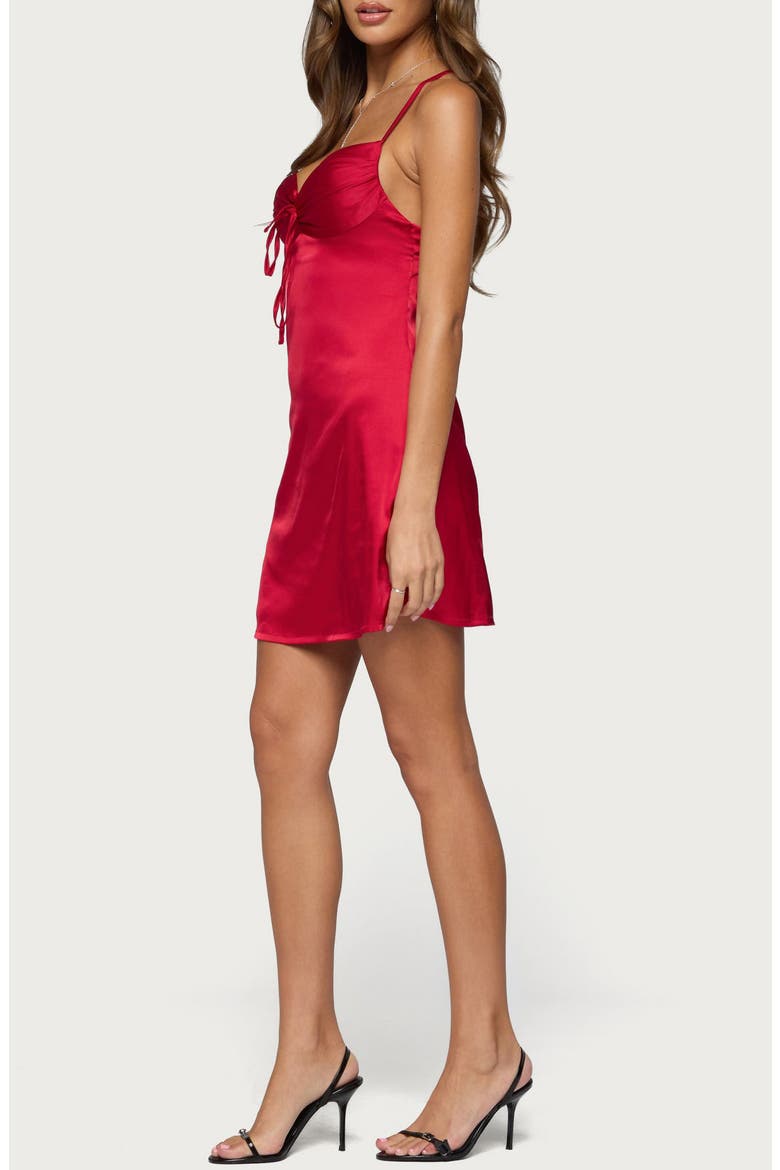 Christina Satin Effect Minidress, Alternate, color, RED