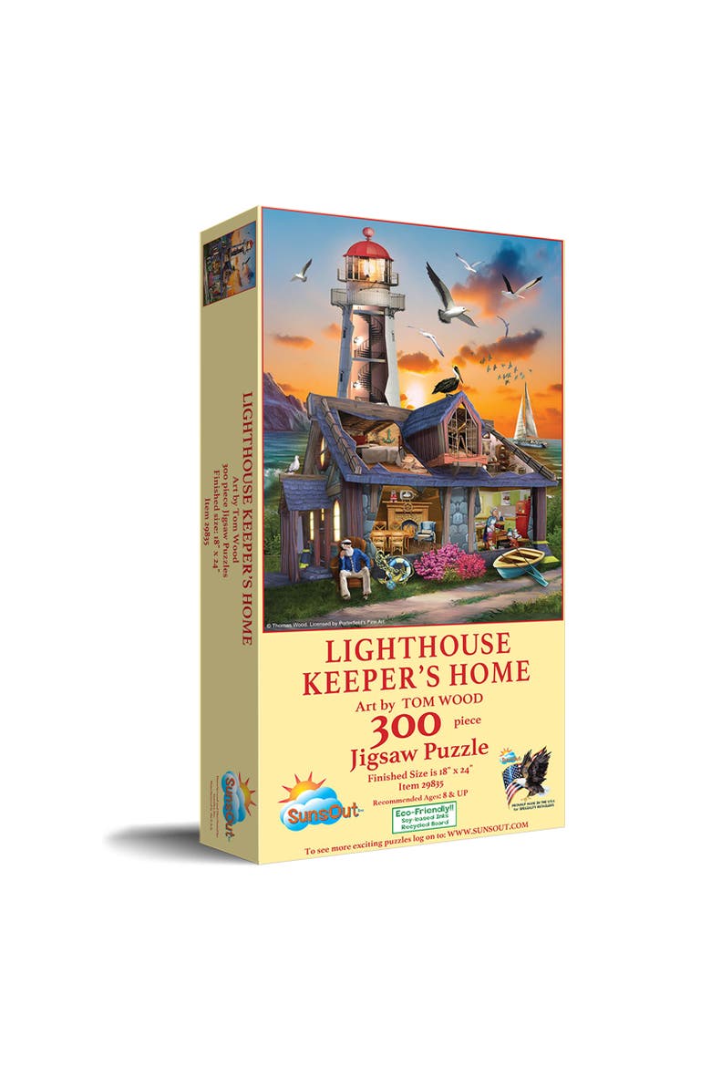 Lighthouse Keepers Home 300 piece Jigsaw Puzzle for Adults, Main, color, Multicolor