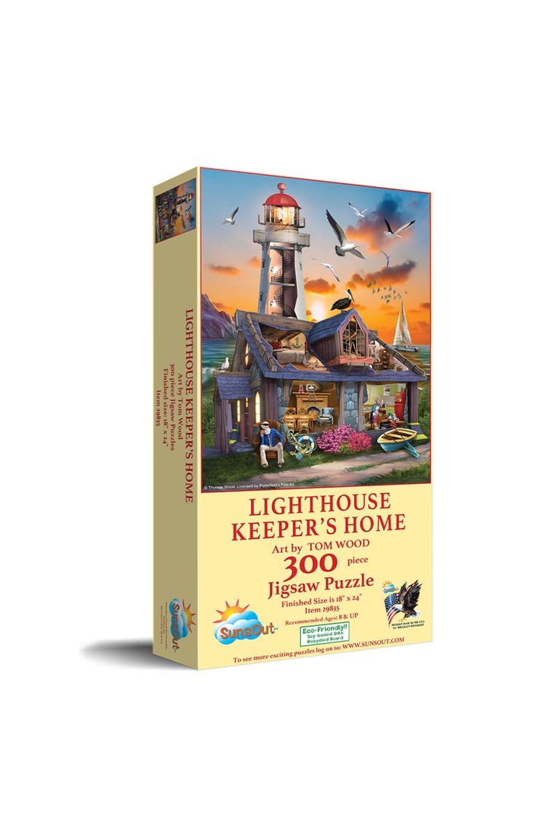 Sunsout Lighthouse Keepers Home 300 piece Jigsaw Puzzle for Adults, Main, color, Multicolor