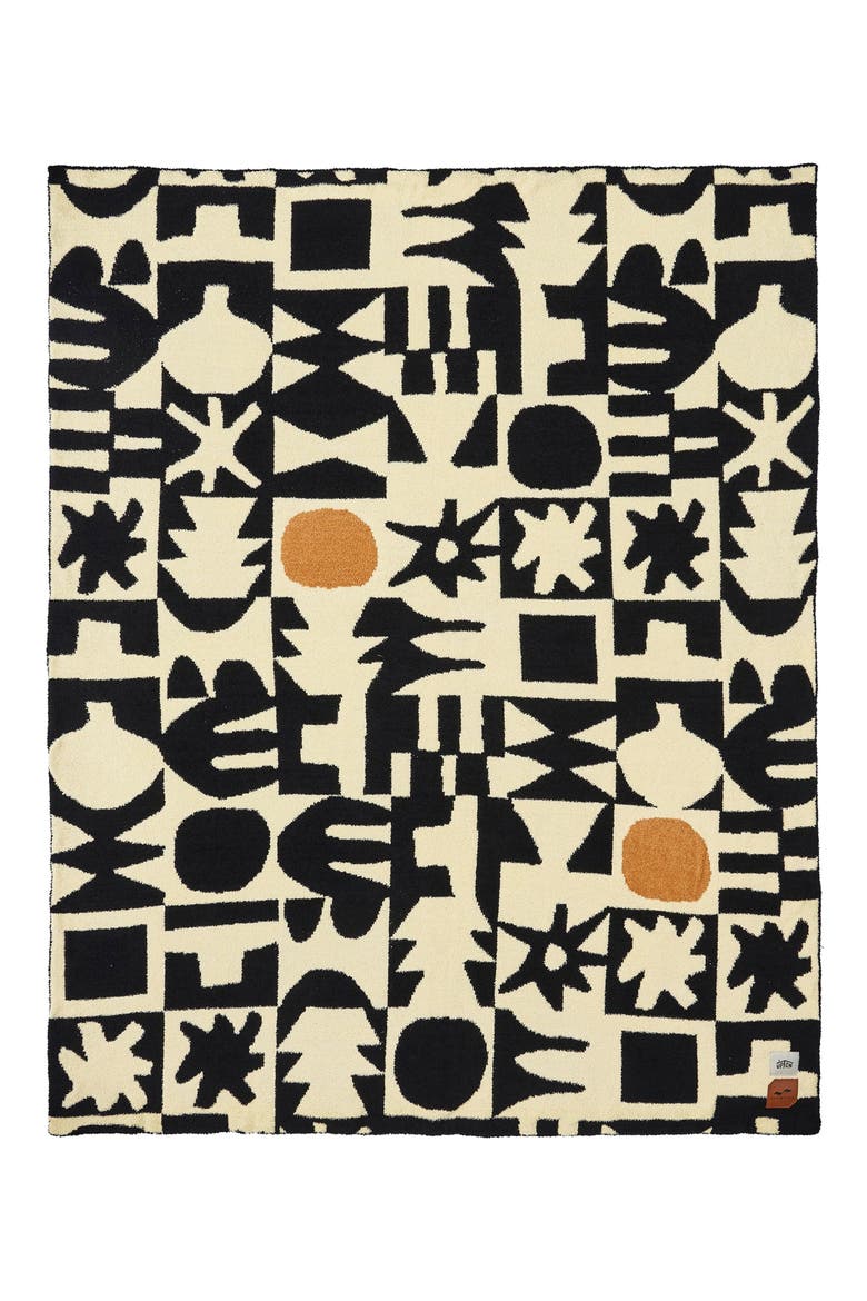 Upton Cozy Knit Throw Blanket, Main, color, BLACK