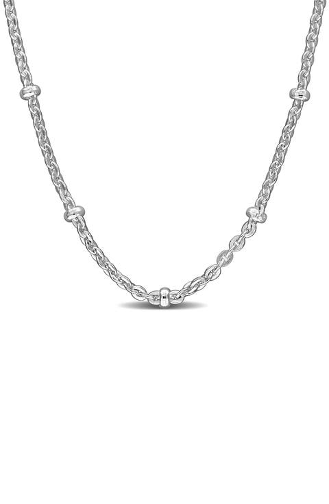 Saturno Bead Station Necklace, 2.1mm
