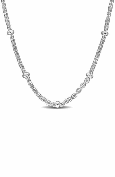 DELMAR Saturno Bead Station Necklace, 2.1mm
