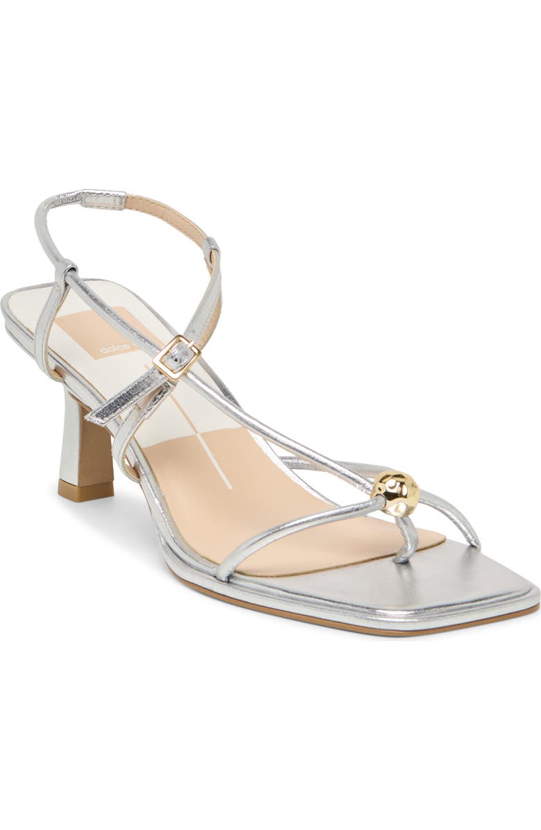 Dolce Vita Mylee Heels Sandal, Main, color, Silver Distressed Leather