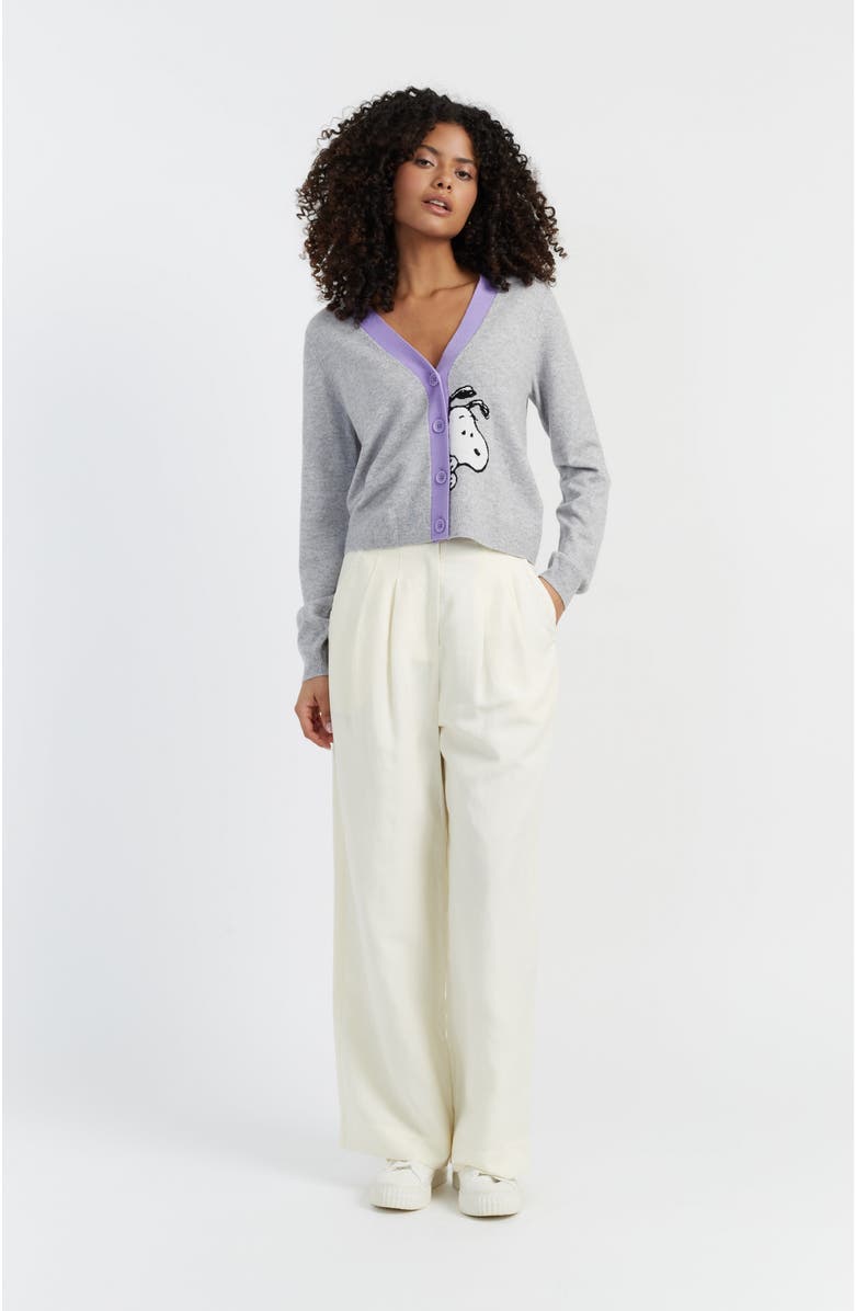 Chinti & Parker Chinti Meets Peanuts Snoopy Peek Pocket Wool Cashmere Cardigan, Alternate, color, 