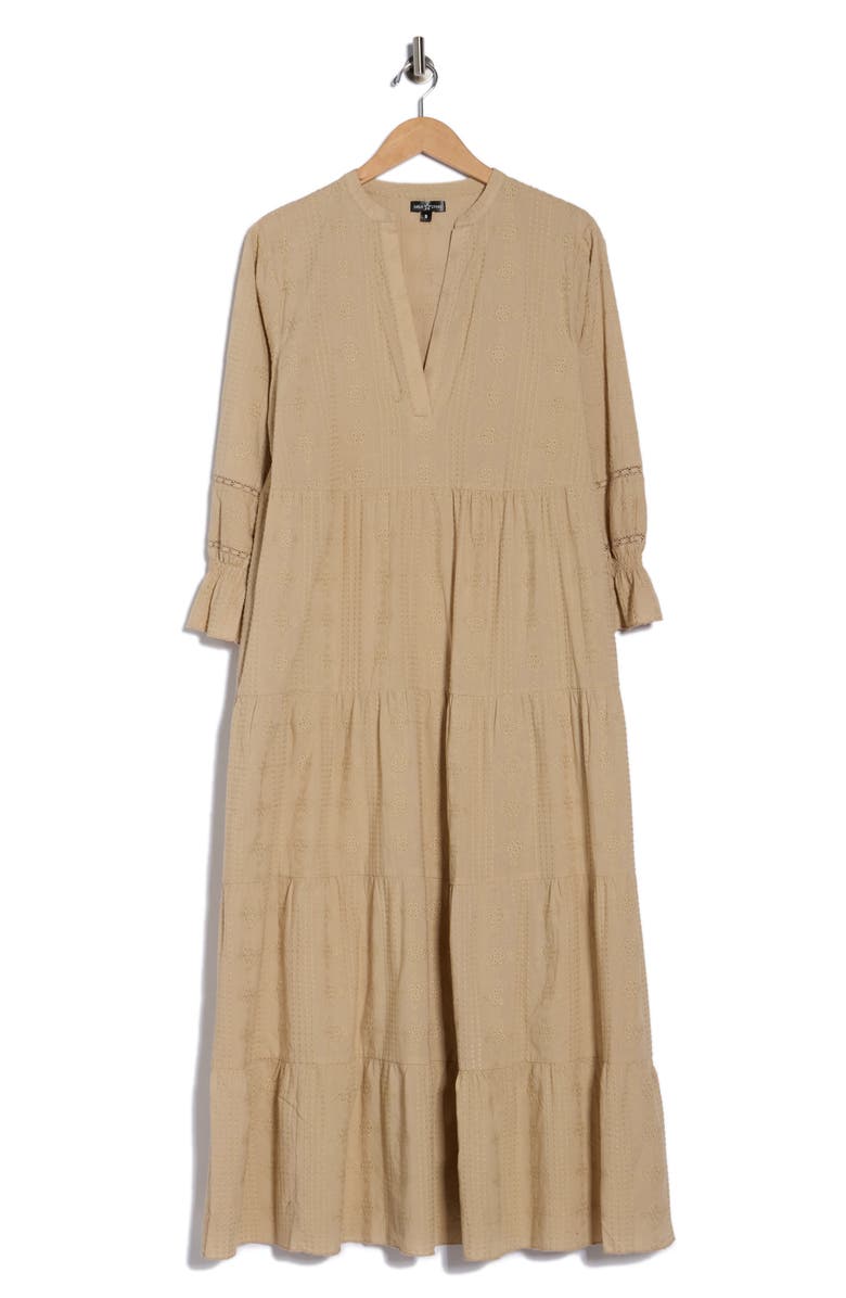 AREA STARS Eyelet Embroidered Maxi Dress, Main, color, Tan