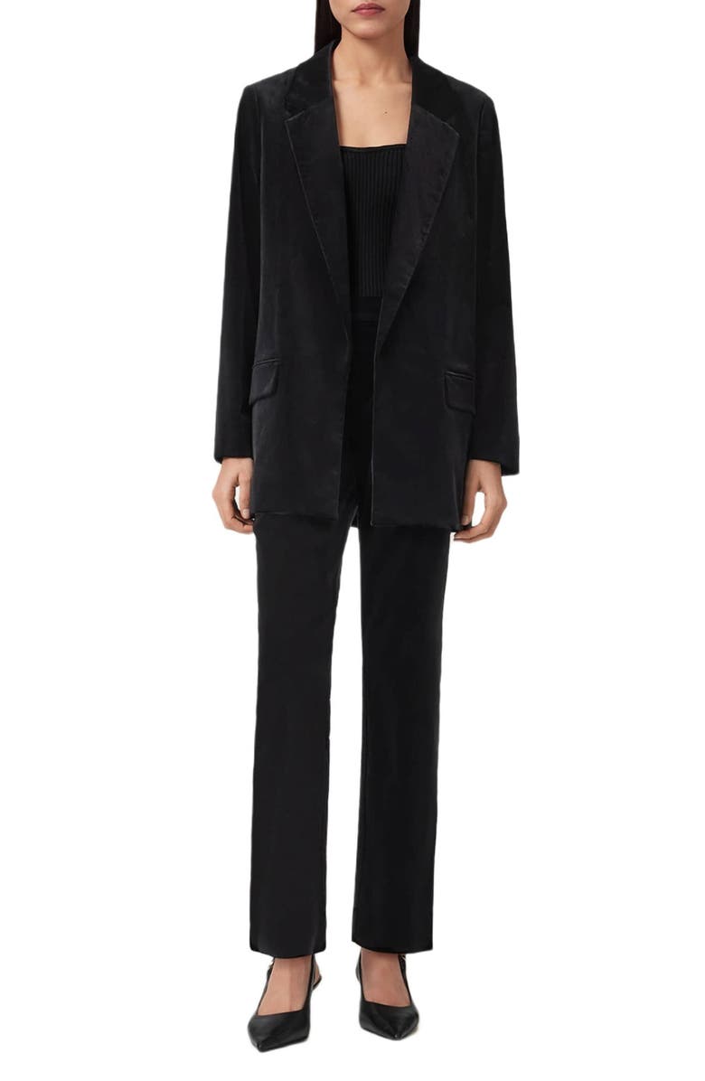 AllSaints Aleida Vel Pants, Alternate, color, Black