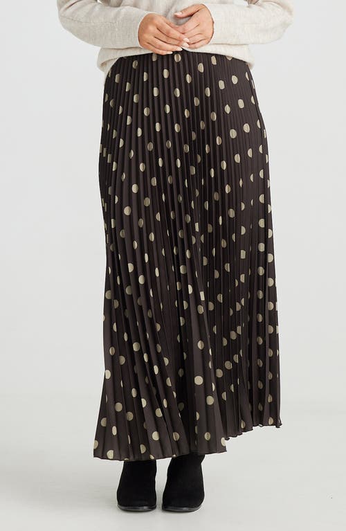 BRAVE + TRUE BRAVE+TRUE ALIAS POLKA DOT PLEATED MAXI SKIRT 