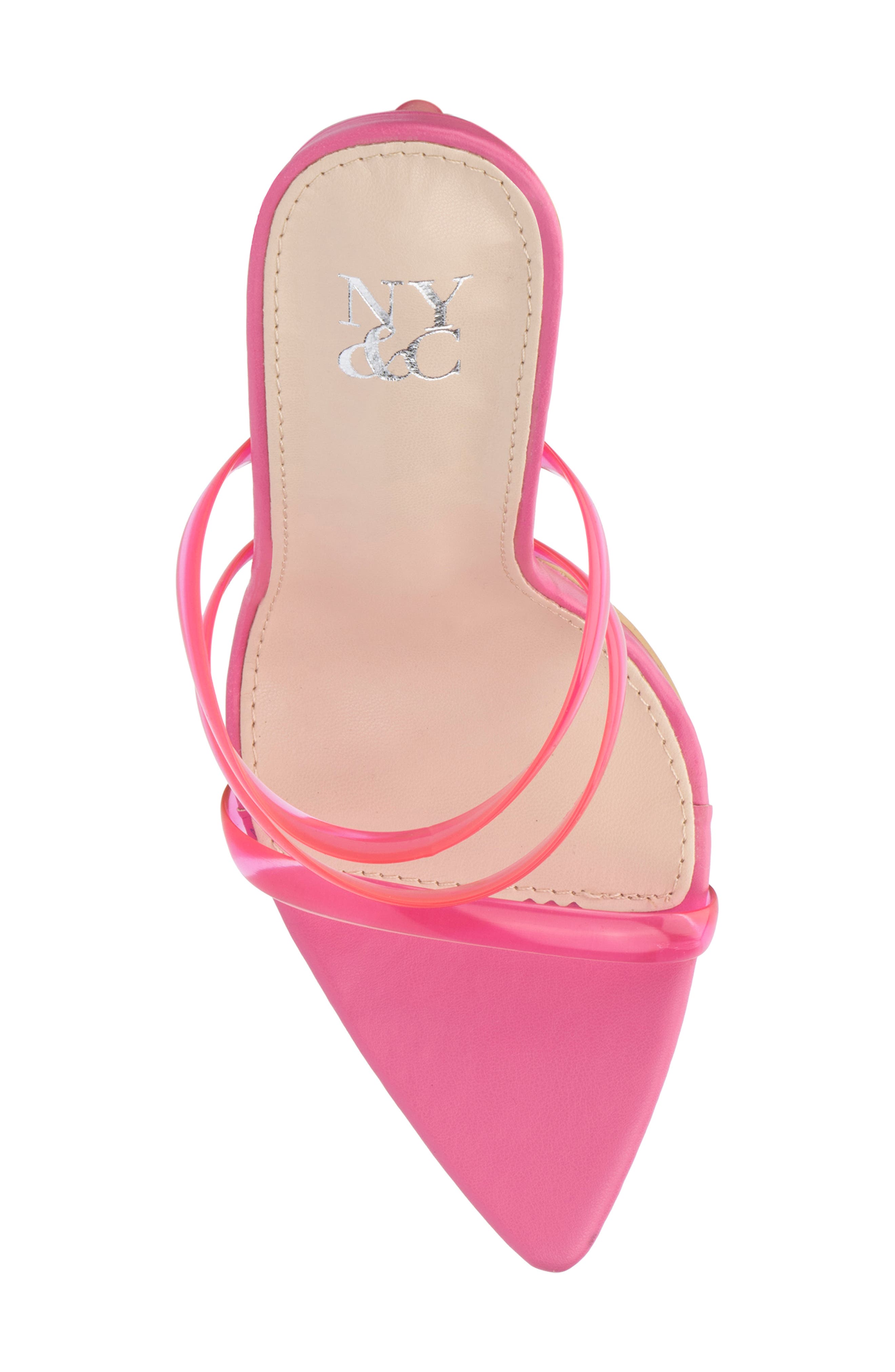 Biana Clear Strappy Heeled Sandal, Alternate, color, PINK