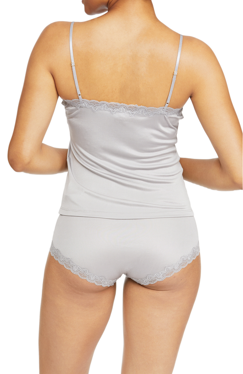 Uwila Warrior Soft Silk Lace Trim Camsiole, Alternate, color, Alloy