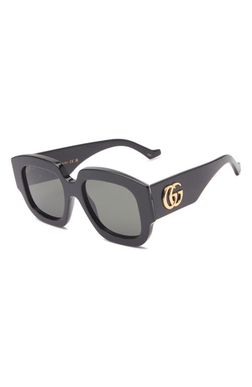 Gucci 52mm Oversize Sunglasses In Black