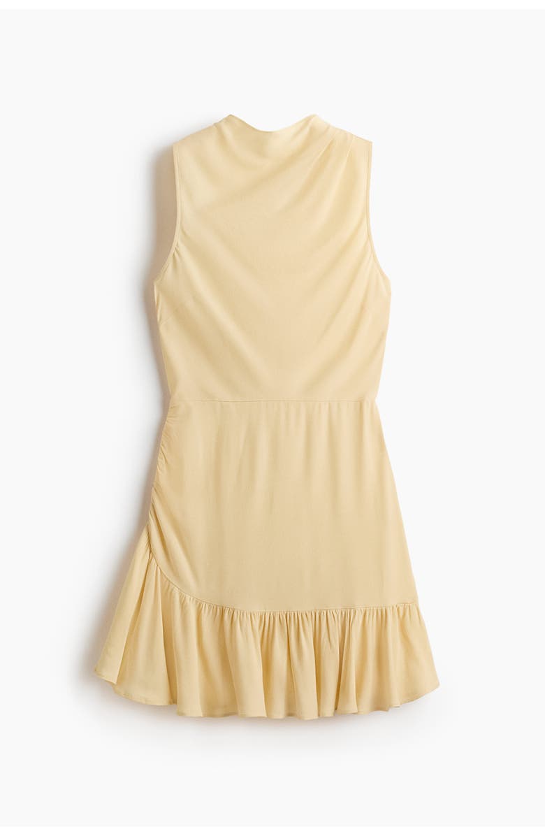H&M Frill-trimmed Crêpe Dress, Main, color, Yellow