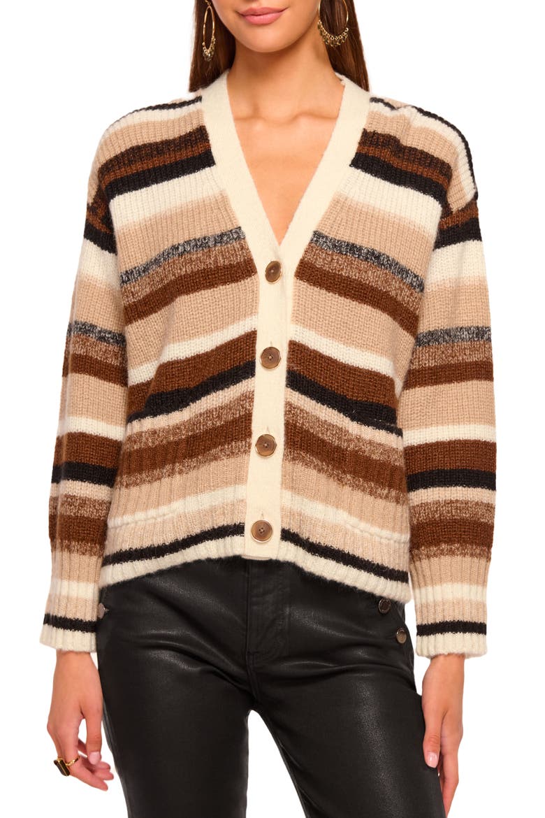 Caroline Stripe Cardigan, Main, color, NEUTRAL STRIPE