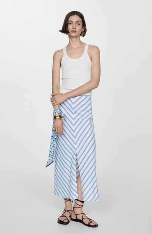 Mango Print Front Slit Skirt