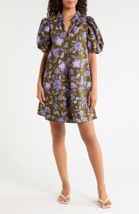 Aurora Puff Sleeve Shift Minidress