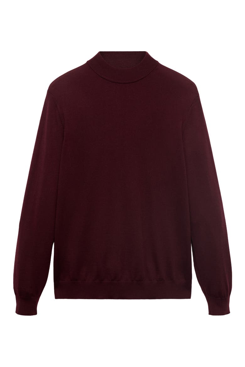 Turtleneck Wool Sweater, Alternate, color, WINE