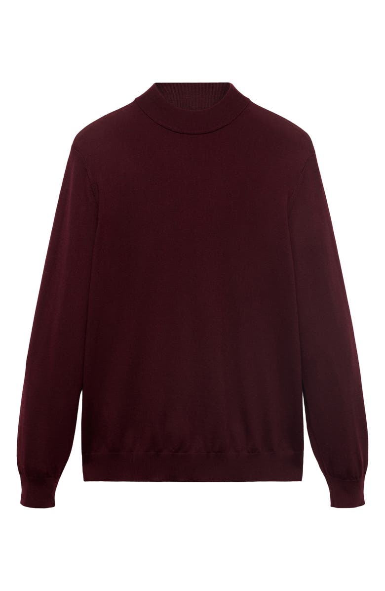 MANGO Turtleneck Wool Sweater, Alternate, color, Wine