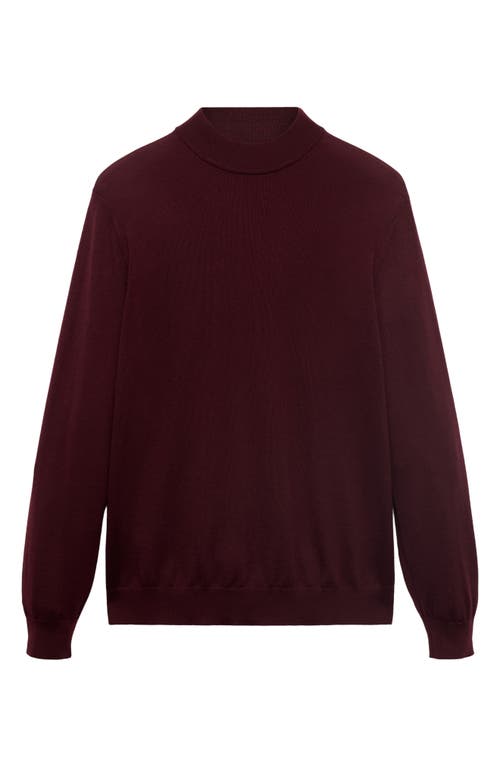 Mango Turtleneck Wool Sweater In Burgundy
