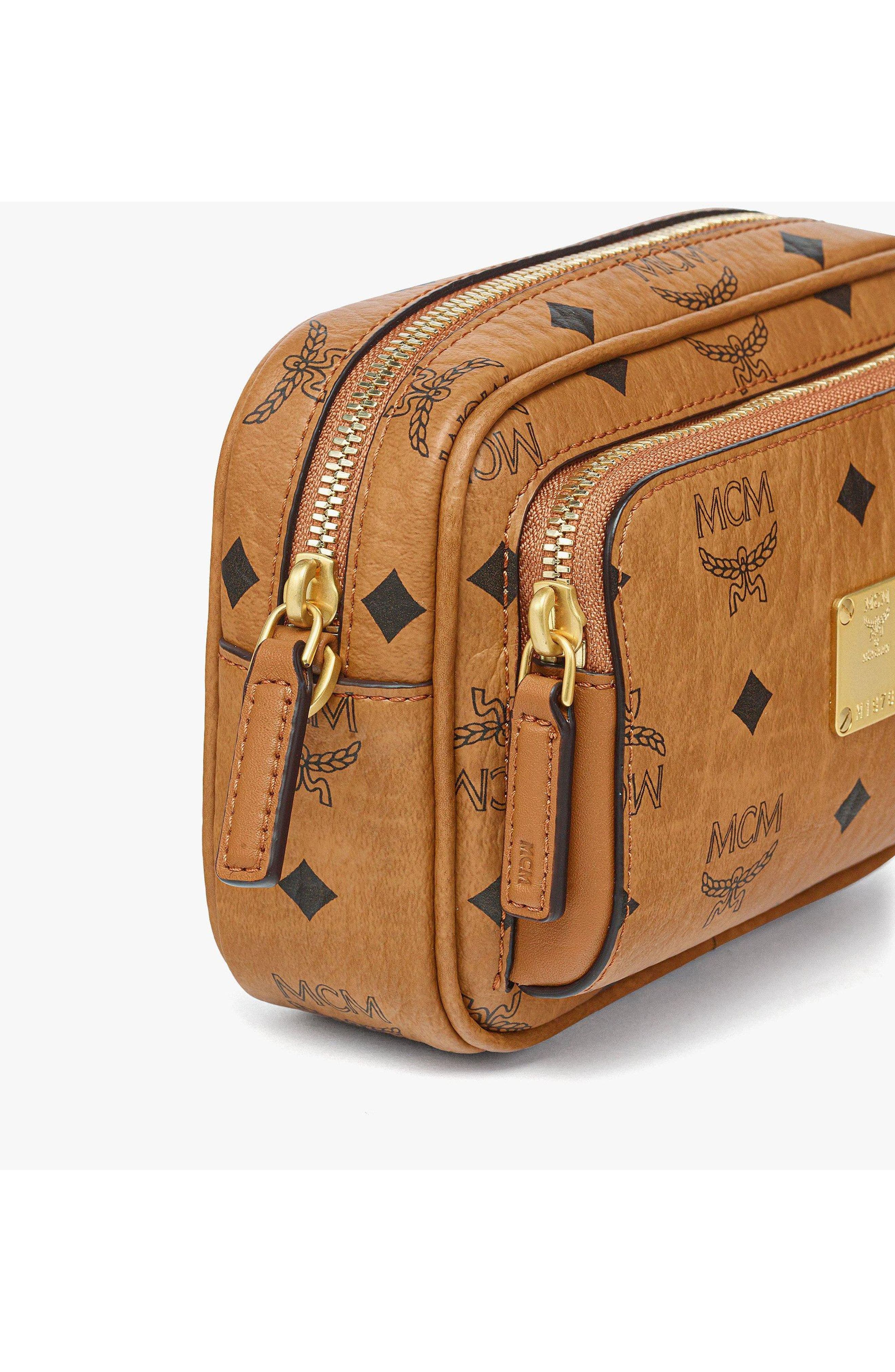 X-mini Aren Crossbody In Visetos, Alternate, color, Cognac