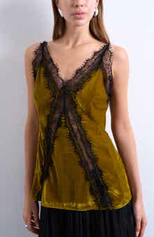 Topshop Velvet & Lace Camisole