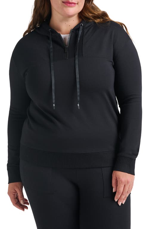 Travismathew Friday Ponte Half Zip Hoodie In Black