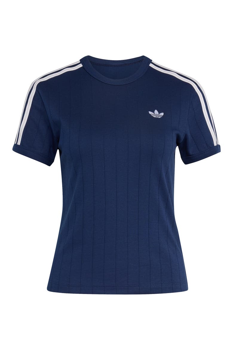 Pinstripe Slim Cotton T-Shirt, Alternate, color, NIGHT INDIGO/ WHITE/ GREY TWO