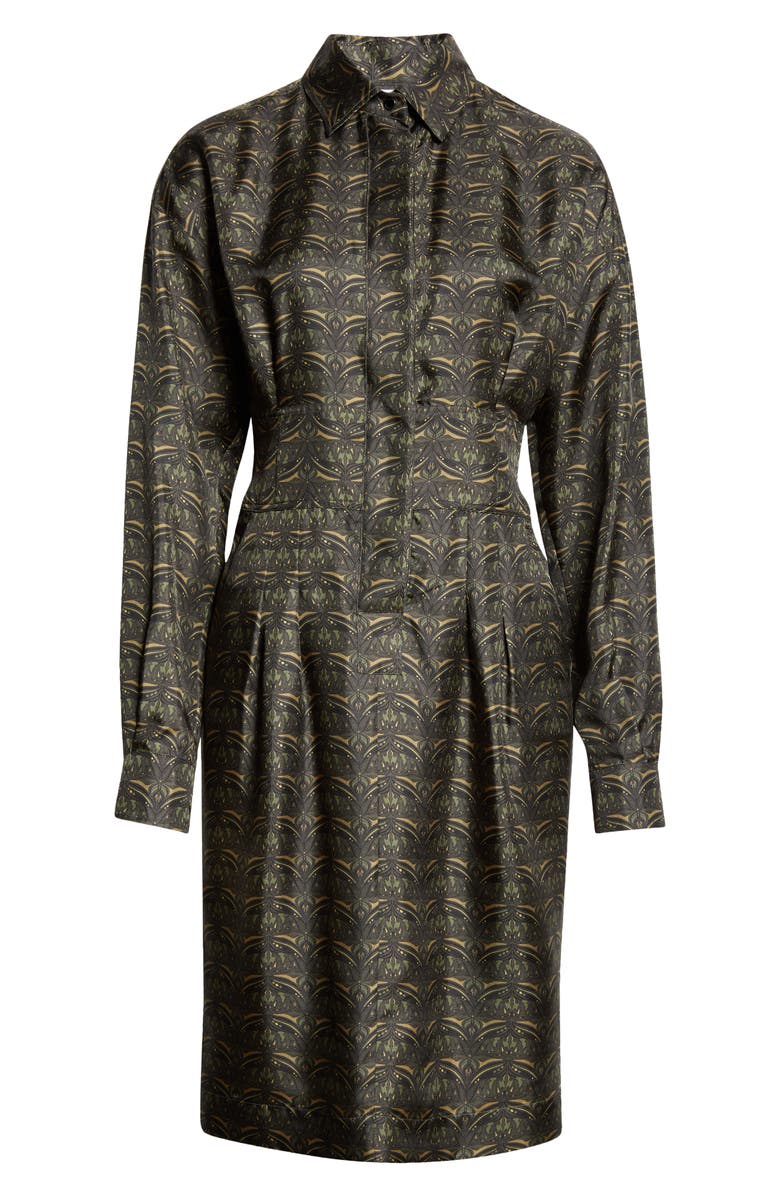 Max Mara Panfilo Print Long Sleeve Silk Twill Shirtdress, Alternate, color, 