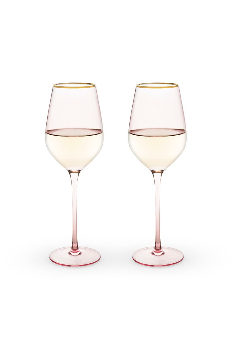 Rose Crystal White Wine Glasses Set of 2, Main, color, ROSE