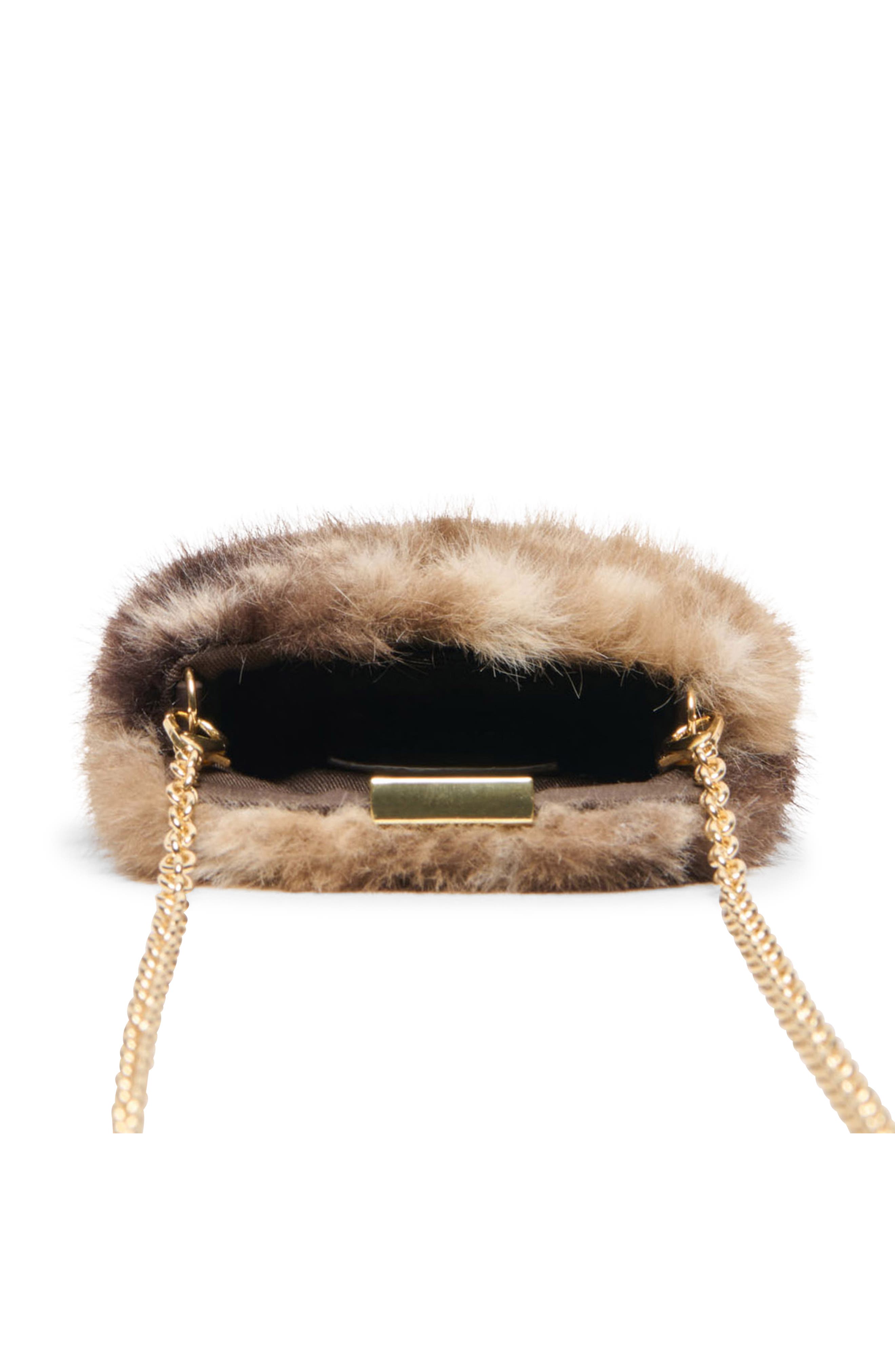 Brindi Faux Fur Wallet on a Strap, Alternate, color, FAWN