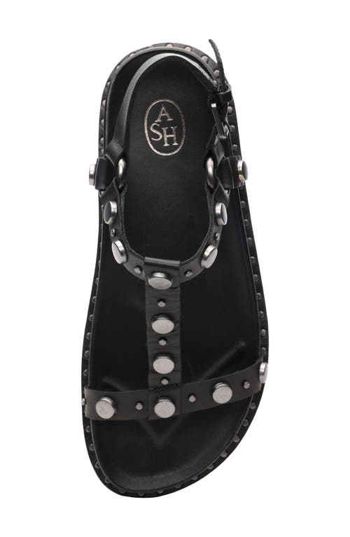Ash Studded Open Toe Lace-up Rubber Sole In Black