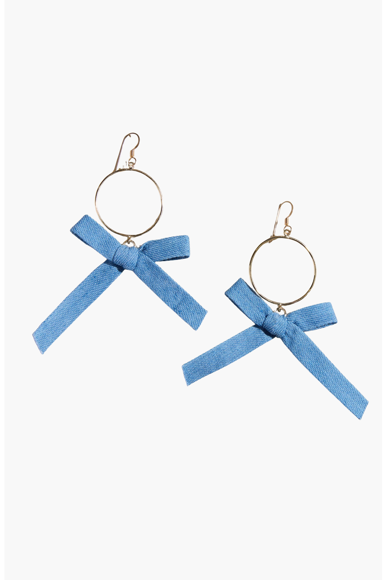 Claras Earrings, Main, color, Denim