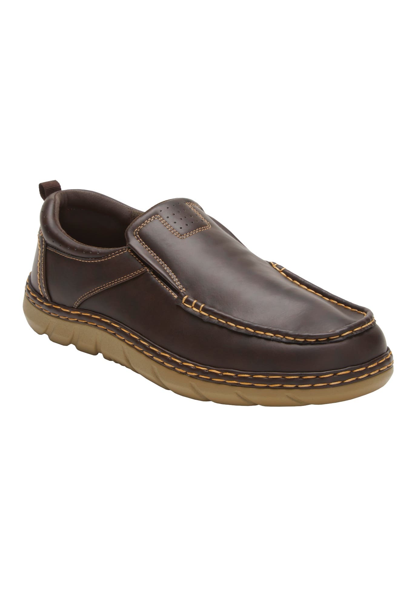 KingSize Casual Leather Slip On, Main, color, Brown