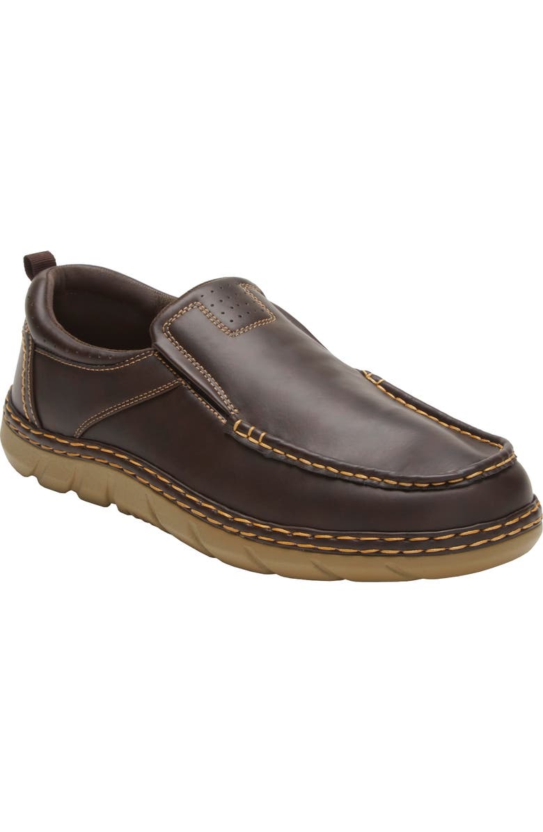 KingSize Casual Leather Slip On, Main, color, Brown