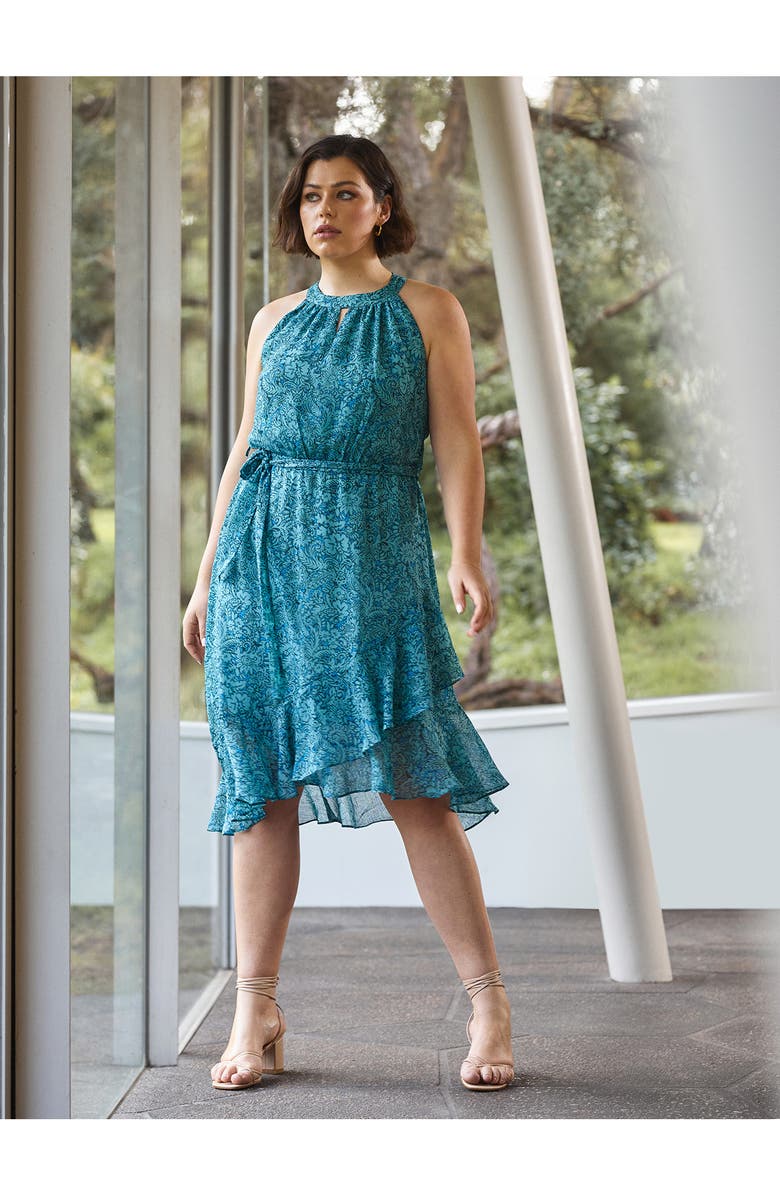 Estelle Sorrento Paisley Halter Neck Dress, Alternate, color, 