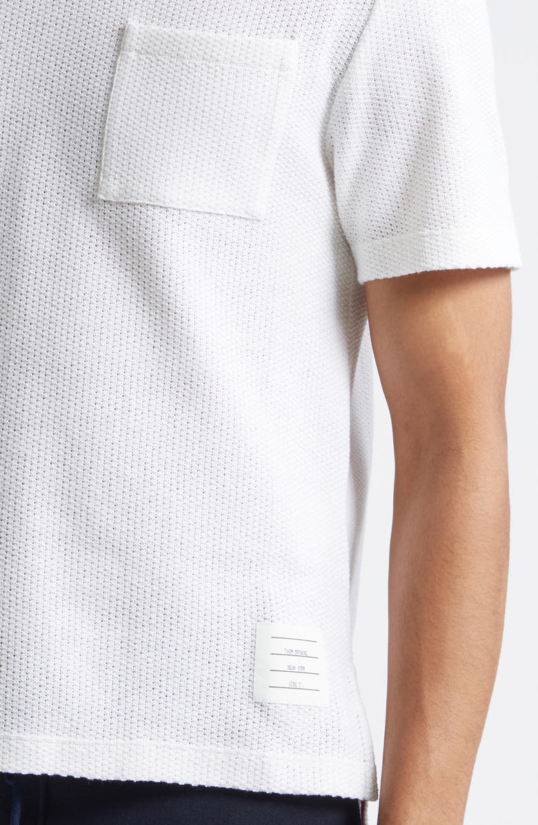 Thom Browne Relaxed Fit Cotton & Linen T-Shirt, Alternate, color, White