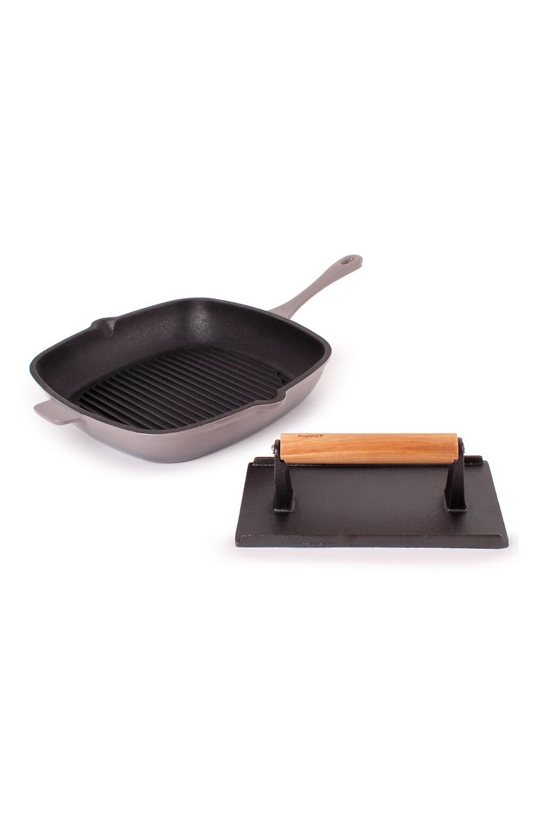 2-Piece Cast Iron Grill Set, Main, color, GREY