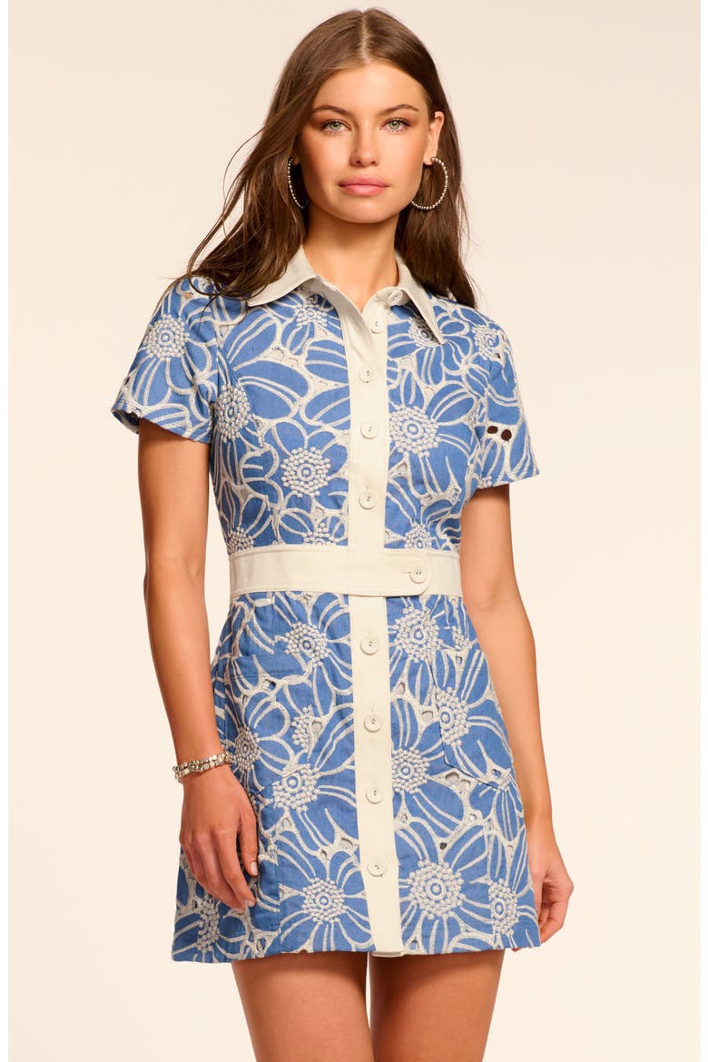 Shannon Floral Embroidered Shirtdress, Alternate, color, INDIGO CHAMBRAY