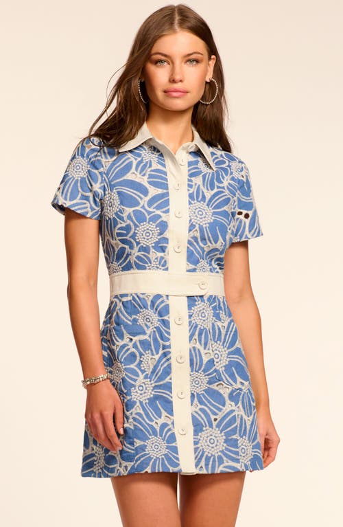Ramy Brook Shannon Chambray Button Down Mini Dress In Indigo Chambray