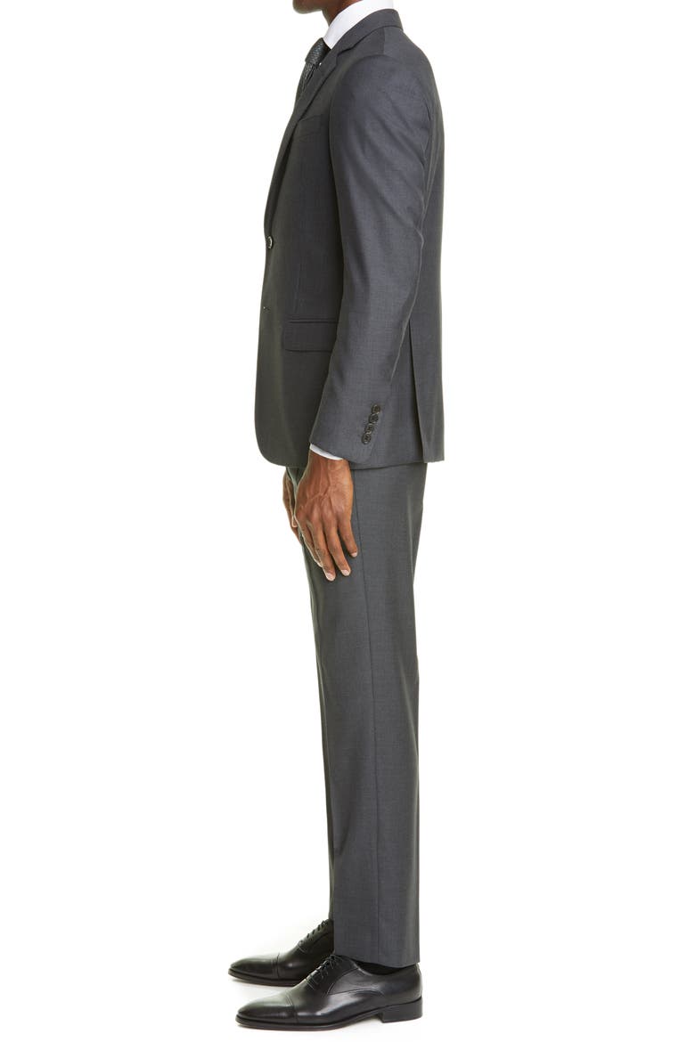 Trim Fit Solid Wool Suit, Alternate, color, SOLID DARK GREY