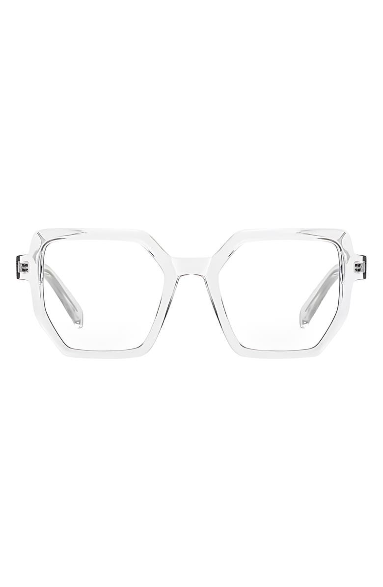 Fifth & Ninth Monroe 48mm Square Blue Light Blocking Glasses, Main, color, Clear / Clear