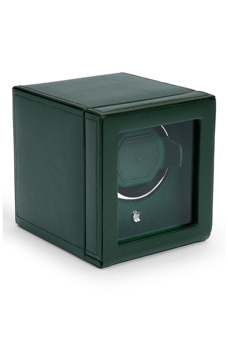 Cub Single Watch Winder with Cover, Alternate, color, GREEN